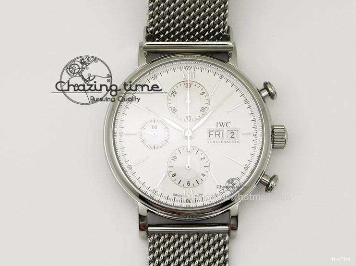 MIROTIME 0122 Minimalist Pilot Chrono 3777 43mm ZF 1:1 Best Edition Black Dial On SS Bracelet A 7364